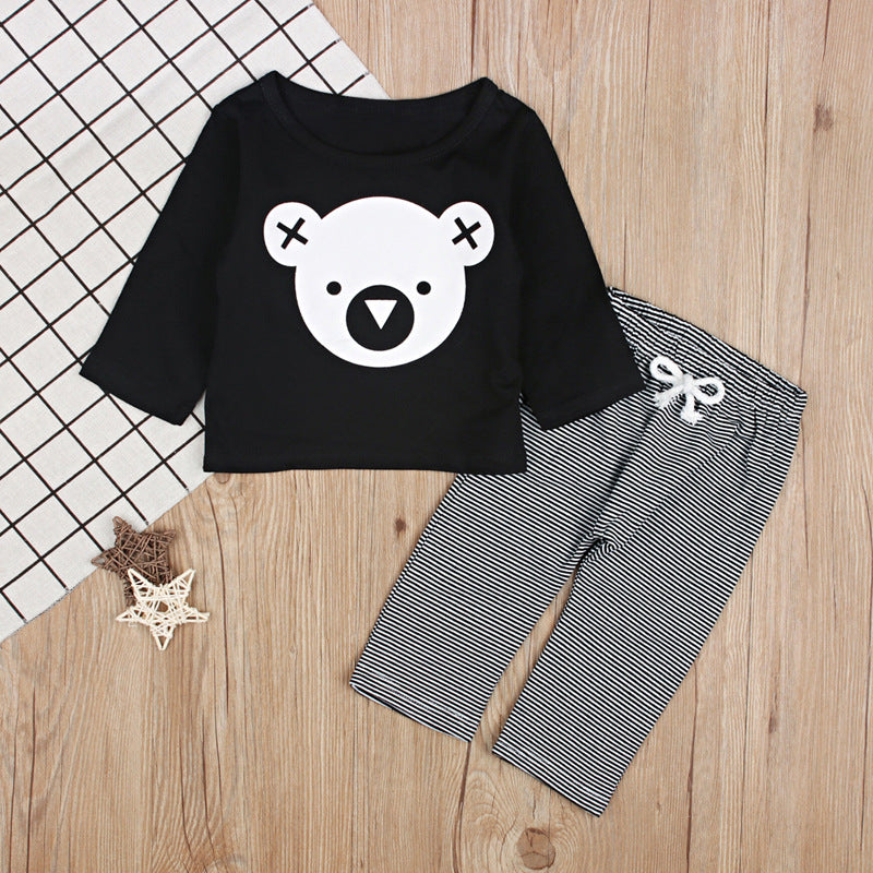 Koala Top Striped Pants Two Piece Kids Set