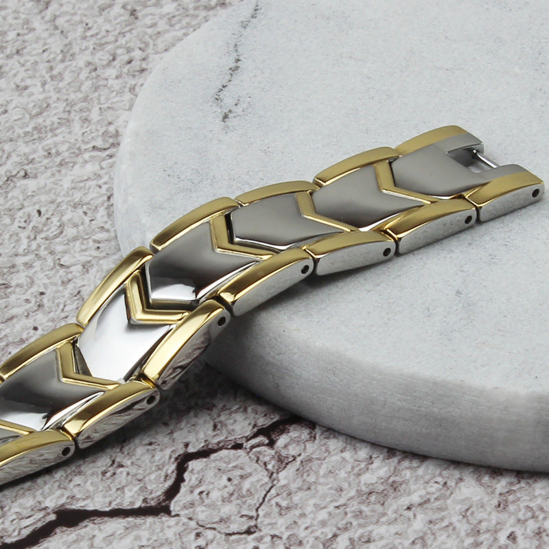 Guld dubbelrad magnetarmband
