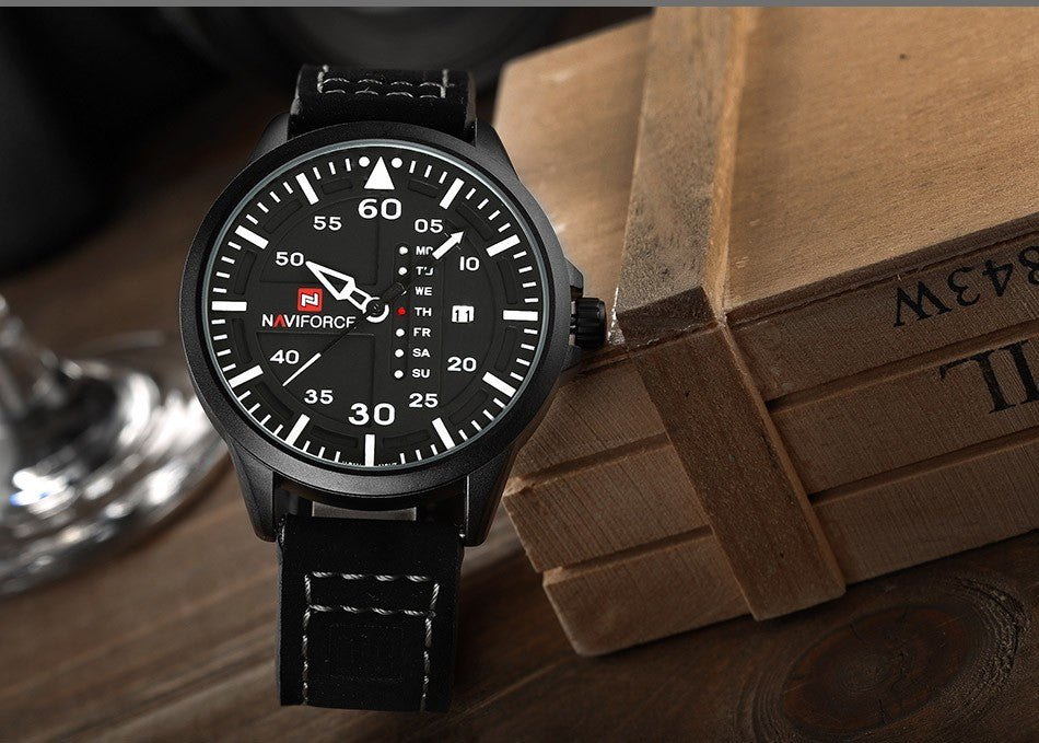 Top marque de luxe NAVIFORCE hommes montres de sport hommes Quartz Date horloge homme en cuir armée militaire montre-bracelet Relogio Masculino