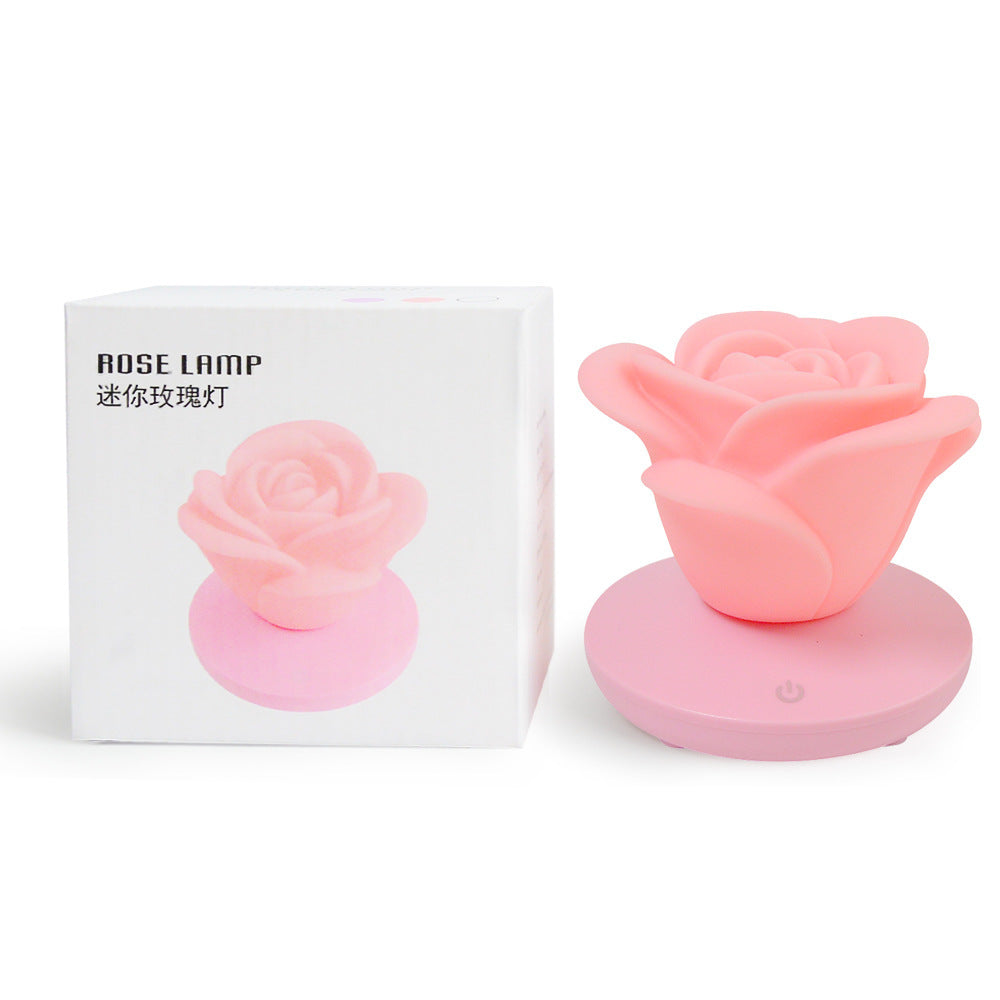 4 färger Romantiska Rose-form Tre belysning Nivå Dimmande Touch Nattljus Alla hjärtans dag nattljus