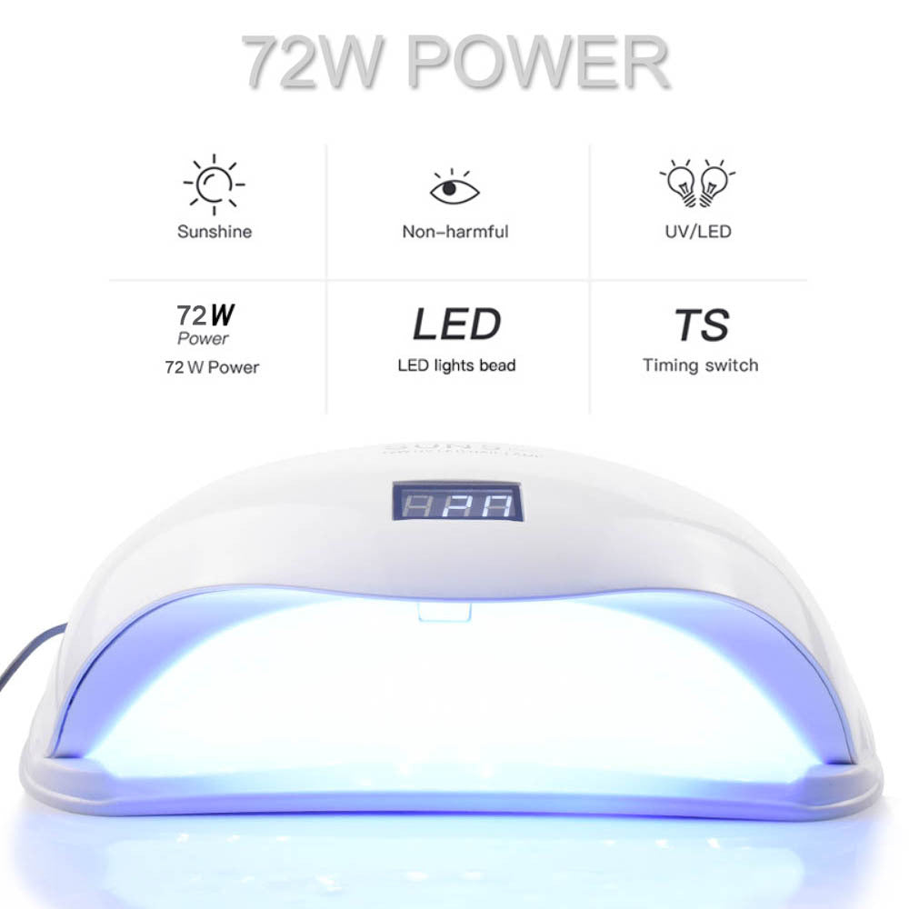 Professional 72W UV/LED Nail Lamp - 296x210x105mm ABS | 36 UVLED White Low Heat