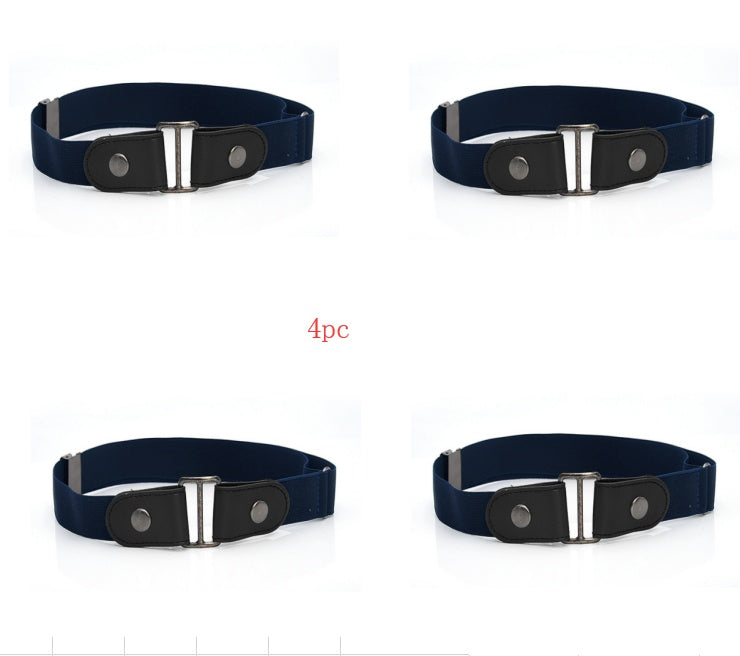 Men's Leather Slim Stretch Invisible Jeans Lazy Belt - Seamless Comfort