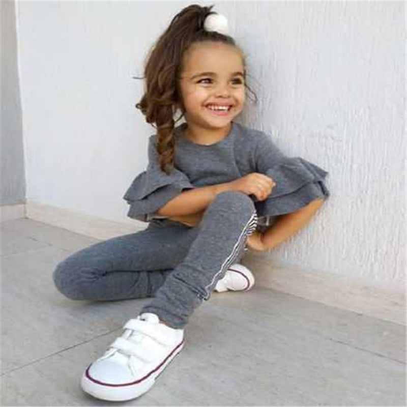 Autumn Kids Baby Girls T-Shirt Pants Outfits - 2P