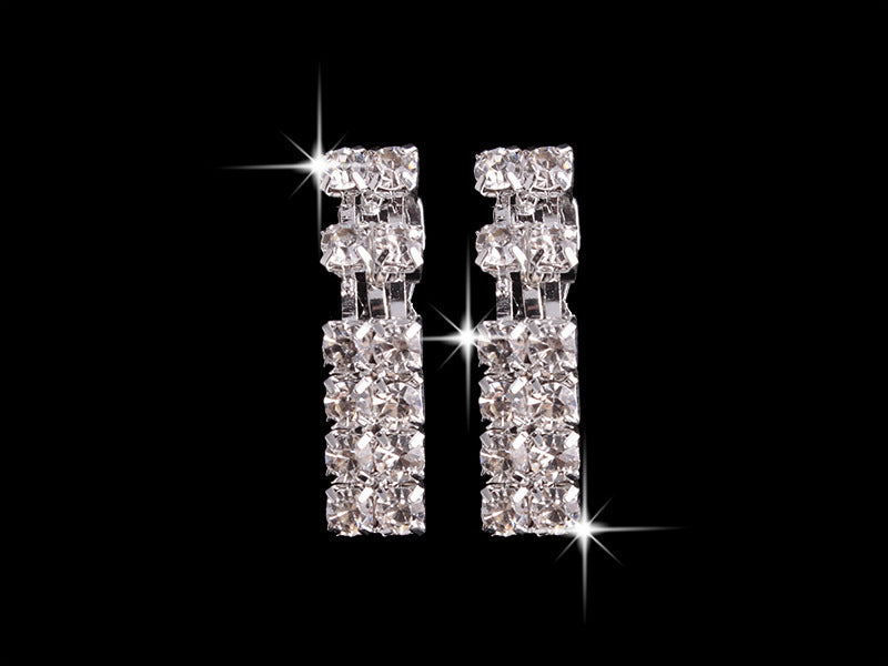 4-delat halsbandset med strass, örhängen, ring och armband, modesmycken för kvinnor