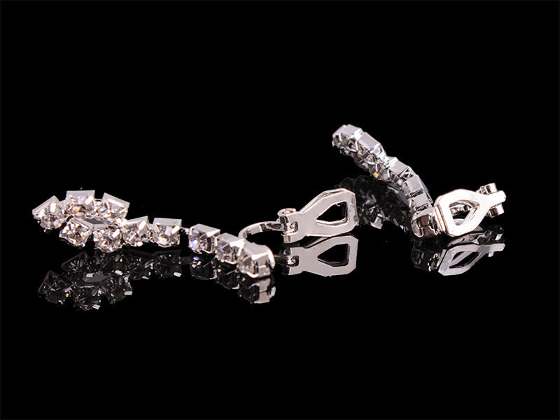 4-delat halsbandset med strass, örhängen, ring och armband, modesmycken för kvinnor