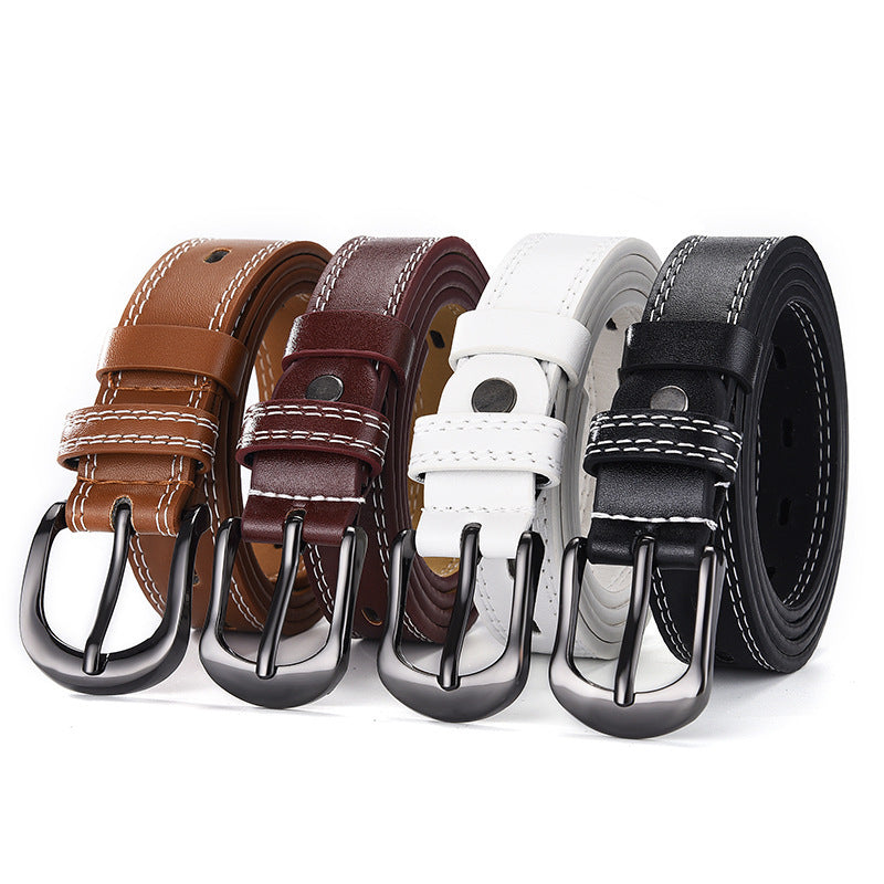 Unisex Young Students Hollow Out Thin Belts Korean Denim - Youth Style