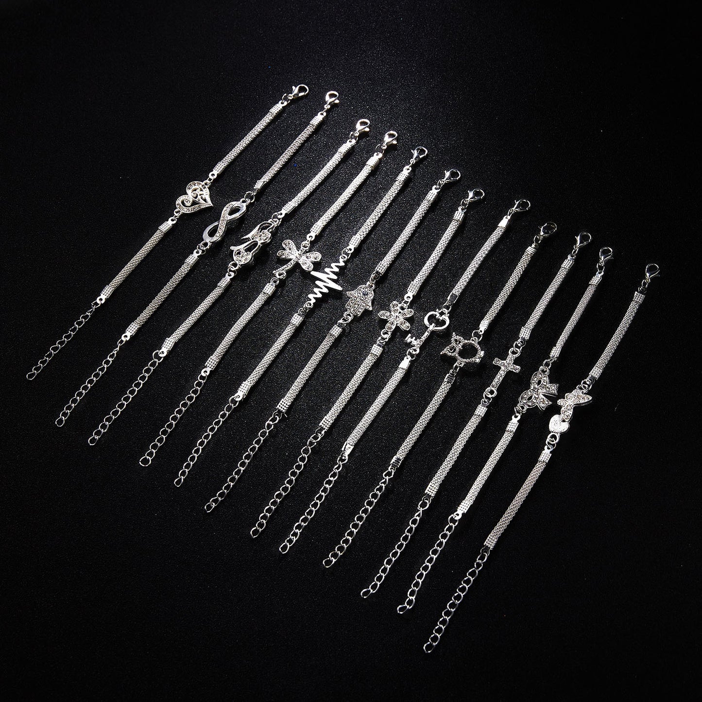 RINHOO 925 Smycken Silverfärgade Armband För Kvinnor Armband Mode Bröllopsbankett Armband & Armringar Alla hjärtans dag Gåva