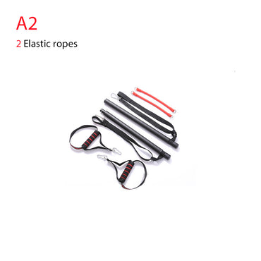 Professional Body Workout Trainer Bar with Resistance Bands - Emulsion Rubber Stretcher System