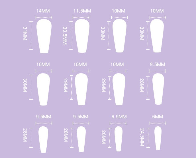Professional Soft Plastic Nails - 18g 24 Pieces Blue Purple Pink | Wearing Finished False Nails