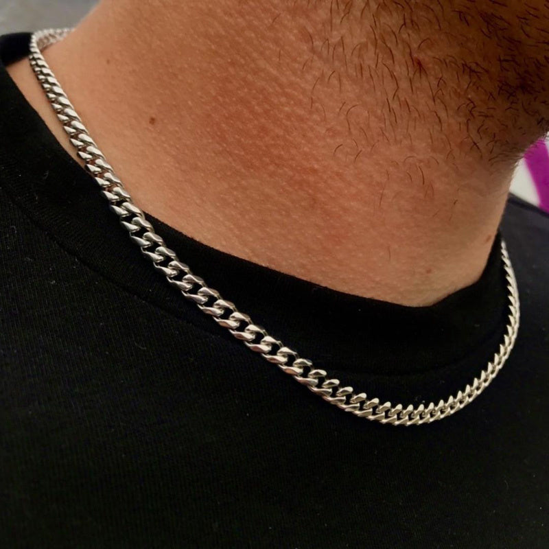 Mindre stål Figaro kubansk kedja halsband för män kvinnor smycken