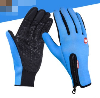 Vattentäta utomhushandskar Pekskärm Vindtäta ridhandskar med dragkedja Sport Vinter Varma fleece Bergshandskar