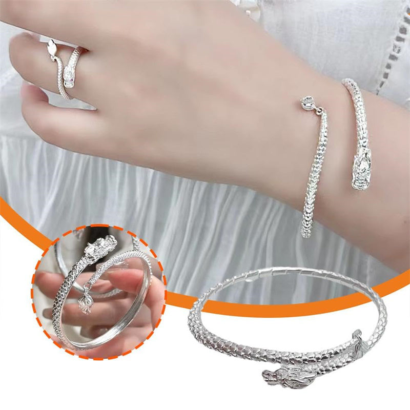 2024 Trendigt Magiskt Drake Som Viftar Med Sin Svans Kinesisk Stil Män Och Kvinnor Par Justerbart Armband Nytt Populärt Relief Drakesvans Armband Punk Smycken