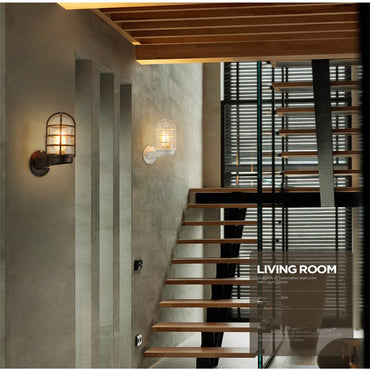 Outdoor Lighting for Cafe Bar - Vintage Glass Metal Wall Light