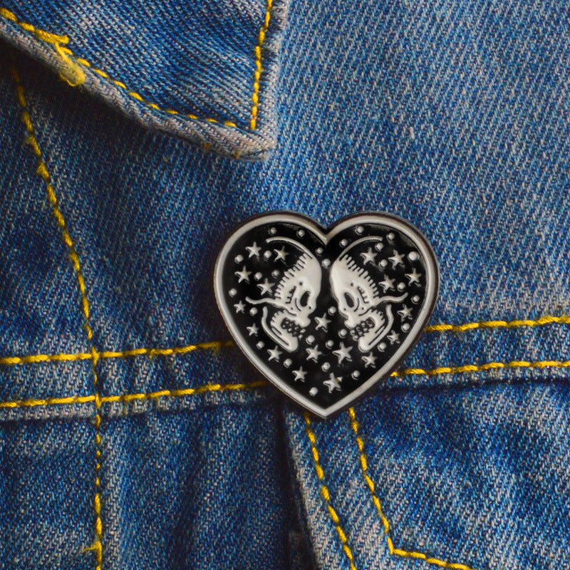Enamel brooch black dark brooch