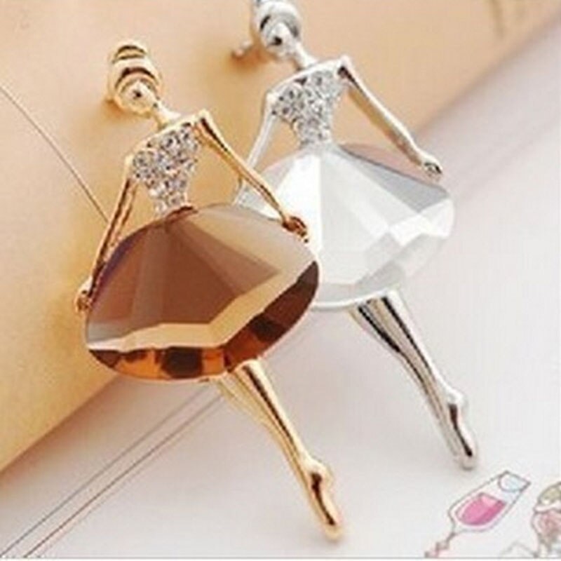 Crystal Ballerina Girl Temperament Brosch Pin Retro Brosch