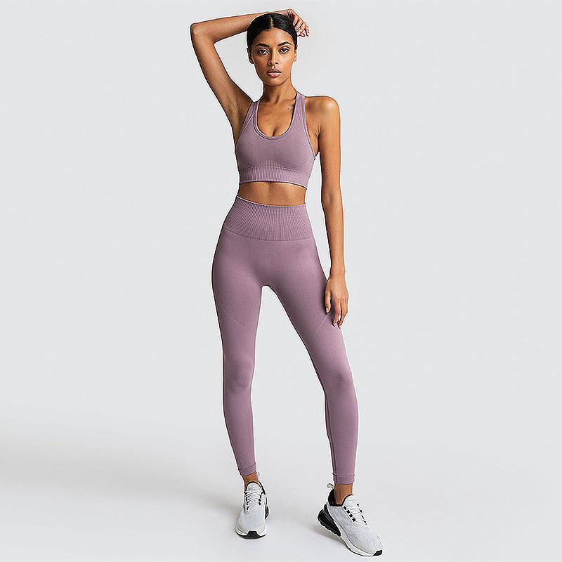 Sömlös gym Set Nylon kvinna Sportskläder