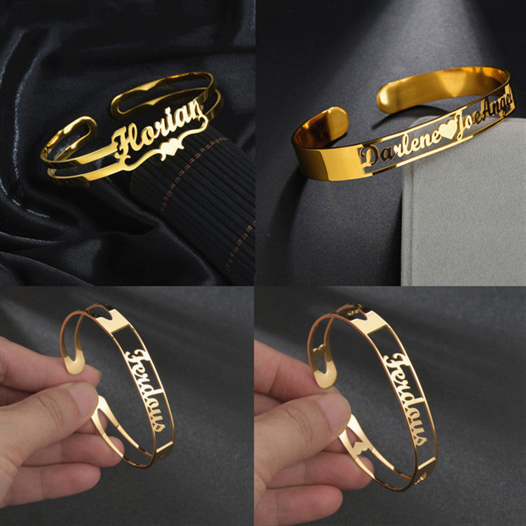 Electroplated English Alphabet Bracelet