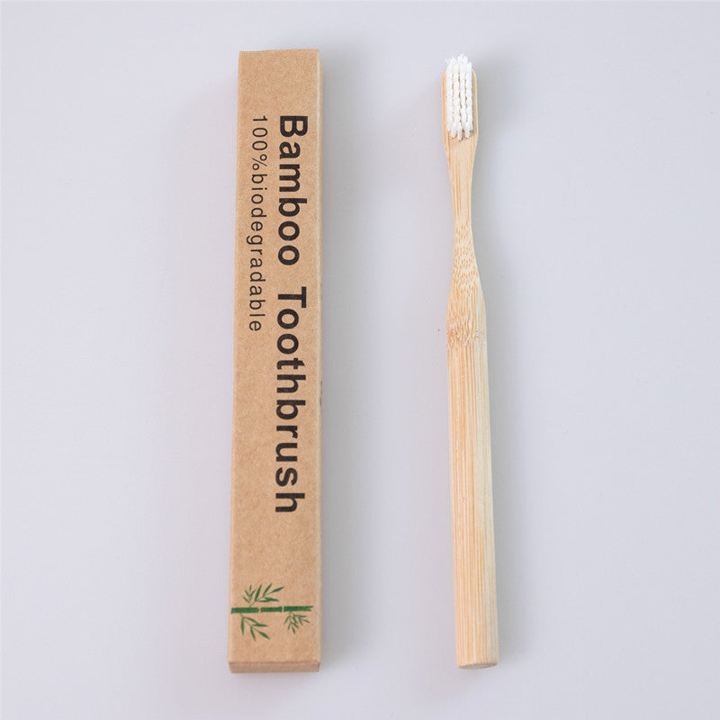 Bambu tandborste med runda handtag