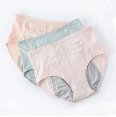 Physiological Pants Girls Ladies breathable antibacterial leak-proof of waist large size menstrual period warm triangle cotton underwear women