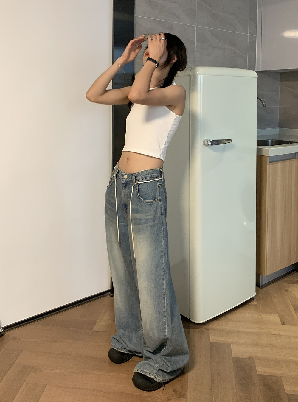 Pantalon ample de loisirs avec cordon de serrage pour enfants