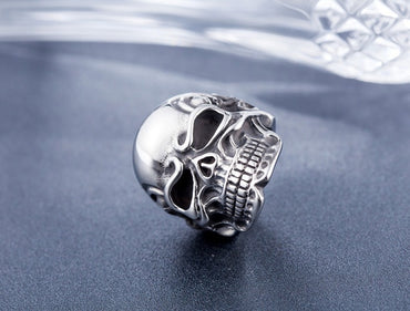 Bague pour hommes en fonte d'acier titane Taro de personnalité Punk gothique Rock