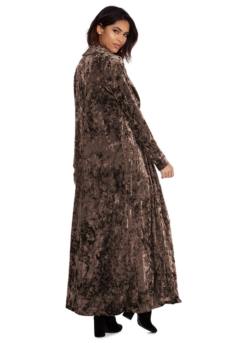 Women's Fashion Velvet Jacket Autumn Long Coat Stitch Outerwear Coat Casual Tops Cardigan Women Clothing Plus Size