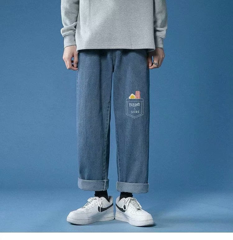 Casual byxor ljusa jeans för män