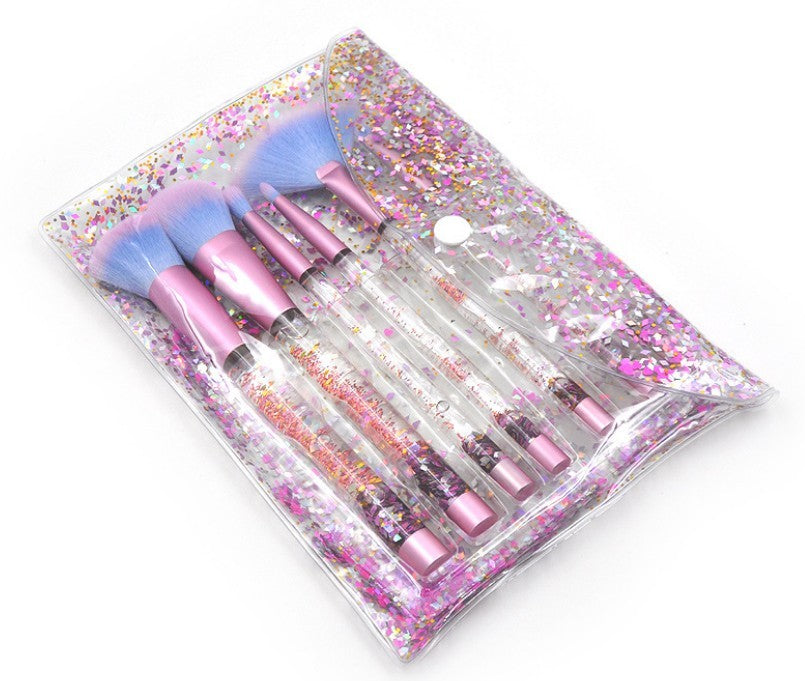 The New 7 Liquid Crystal Liquid Flow Cosmetic Brush Handle Make-up Kit Bag Valve
