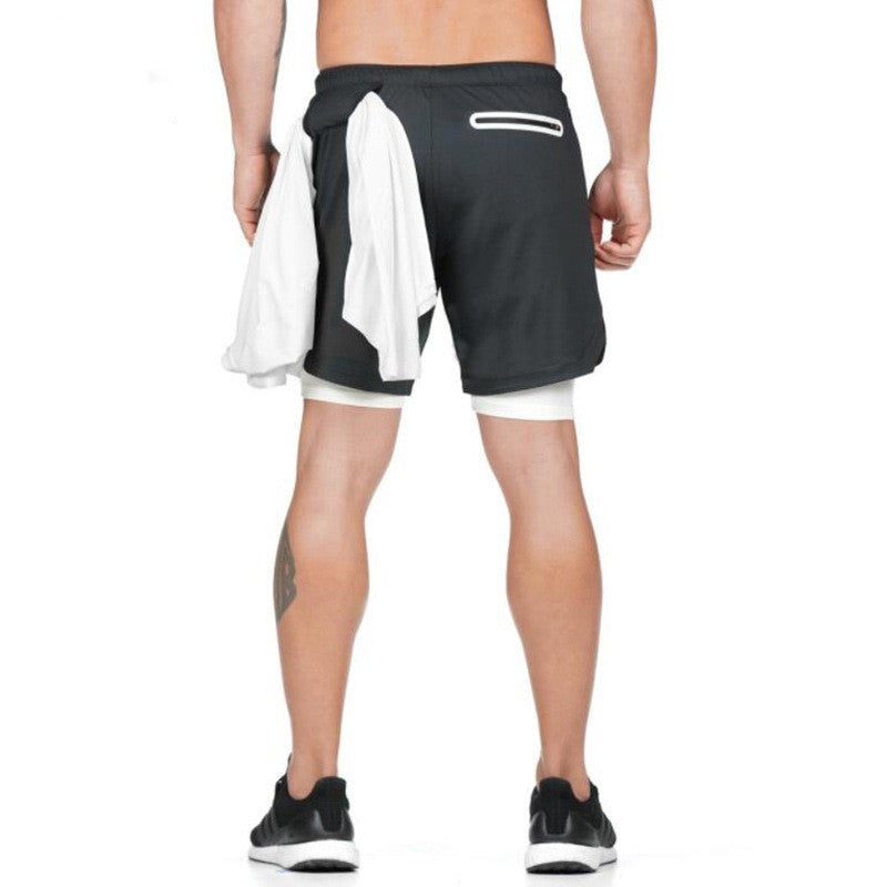 Short de course 2 en 1 pour hommes, Double pont, séchage rapide, Short de Sport, Fitness, Jogging, entraînement, pantalon court