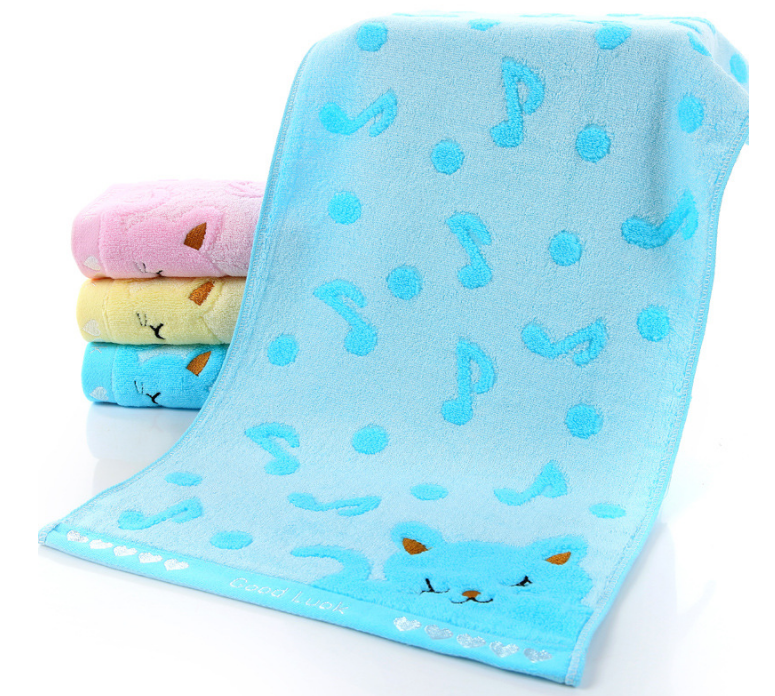 Serviettes de bain pour le visage de chaton en fibre de bambou
