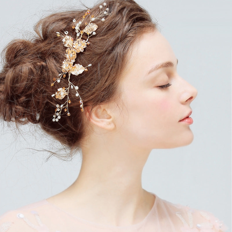 YS803 Crystal Diamond Wedding Comb - Handmade Jewelry Accessory
