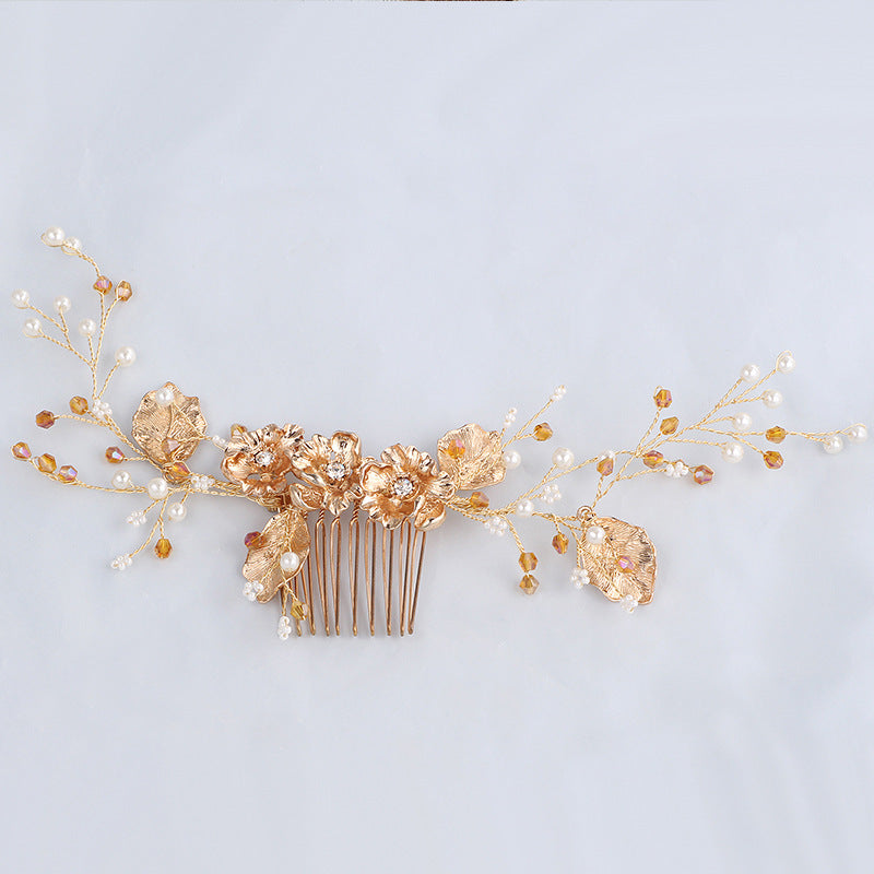YS803 Crystal Diamond Wedding Comb - Handmade Jewelry Accessory