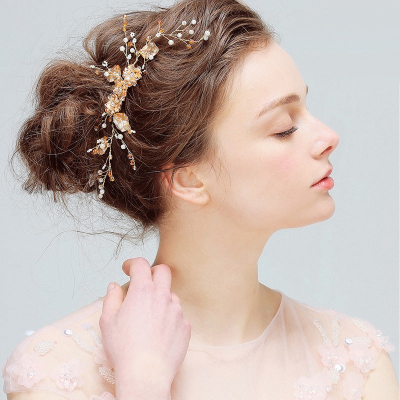YS803 Crystal Diamond Wedding Comb - Handmade Jewelry Accessory