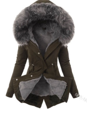 Veste en peluche à capuche avec cordon de serrage pour femme