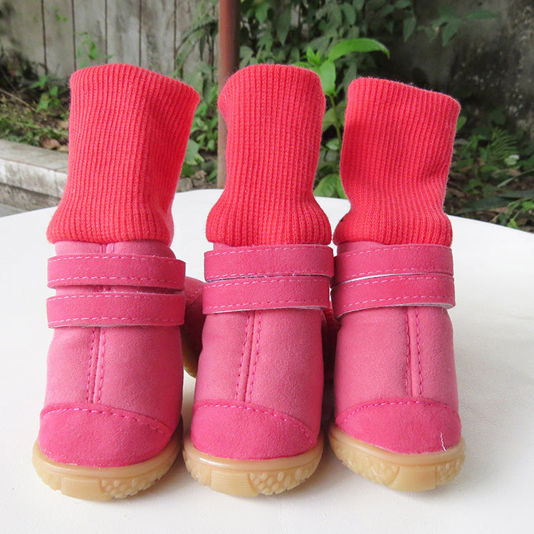 Chaussures montantes en coton pour chien