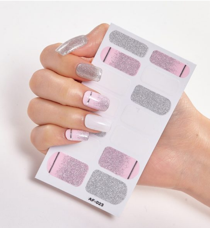 Full Coverage Nail Stickers - 40+ Designs - 24 Month Shelf Life - Nail Polish Glue Included - XAF01-XAF40 Collection