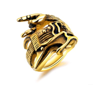 Titanstål herrring mode rock hip hop skull gitarr seger gest instrument enkel ring