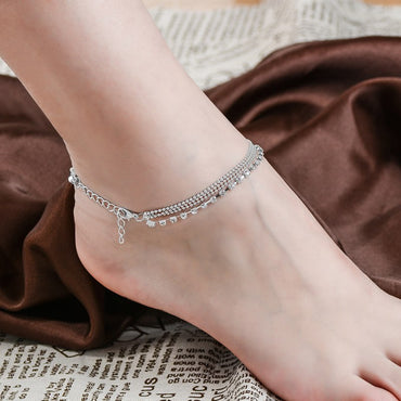 HHYDE 1PC Flerlager Kristall Vristfot Kedja Sommararmband Charm Vristfot Strandfot Bröllop Smycken Present Enkelbandje