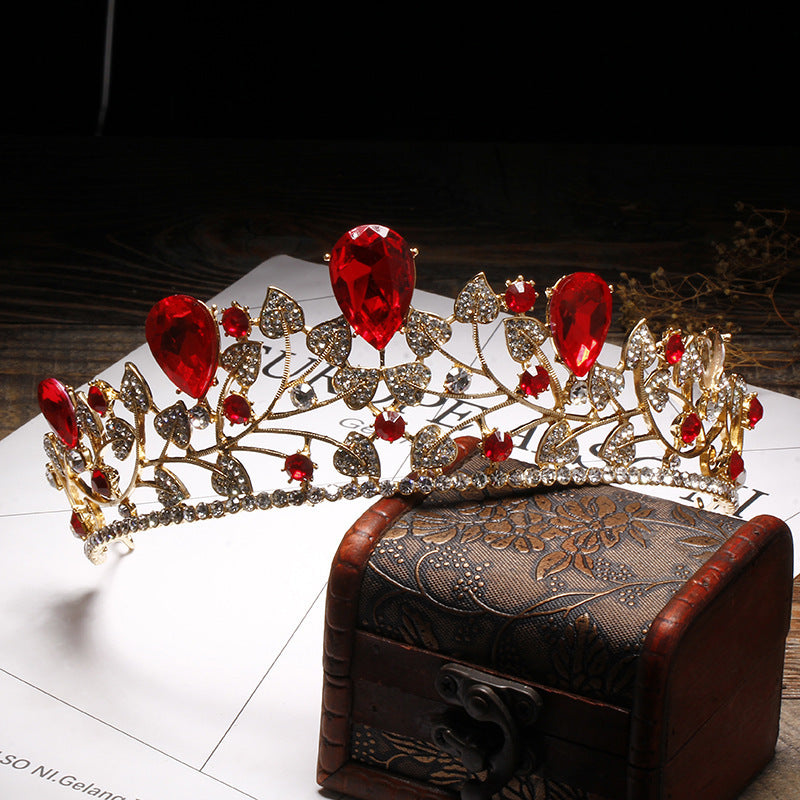 Golden Leaves Big Crown Bröllopsklänning Accessoarer