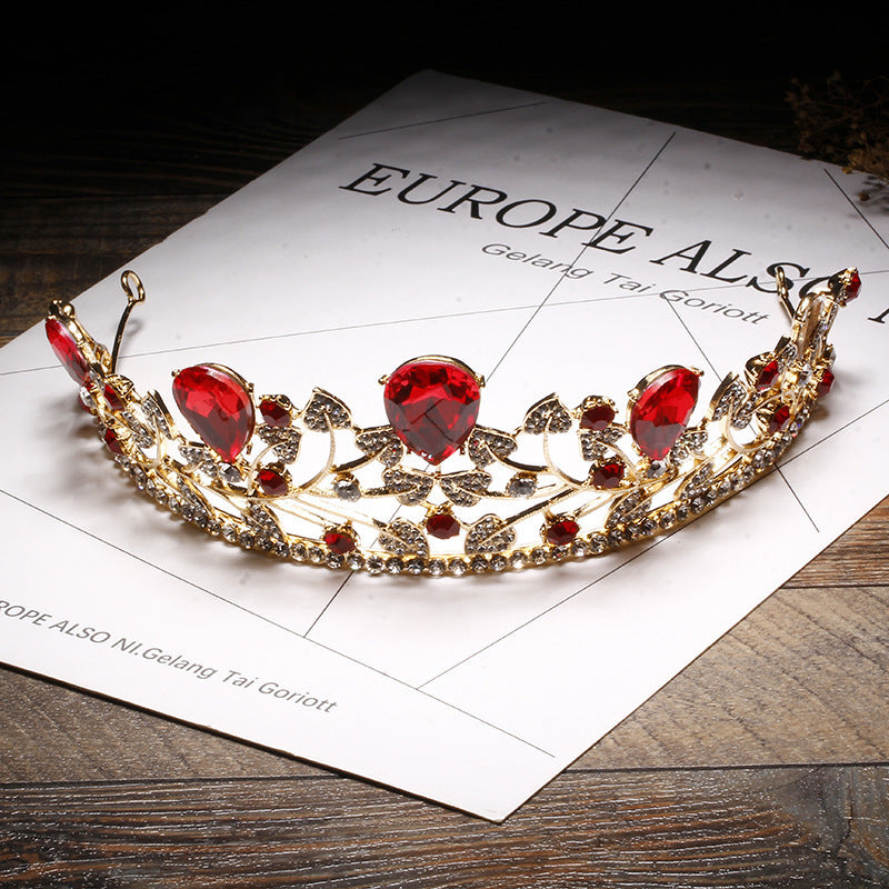 Golden Leaves Big Crown Bröllopsklänning Accessoarer