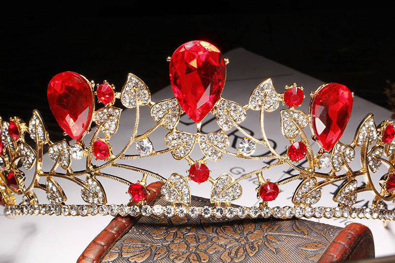 Golden Leaves Big Crown Bröllopsklänning Accessoarer