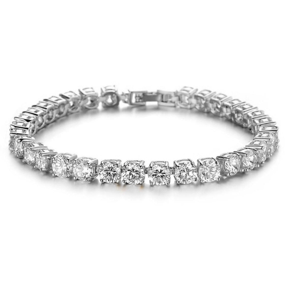 Hiphop-armband Iced Out Single Row Strass Chain Bling Tennis Charm Armband Zirkoniumarmband Länkkedja Smycken