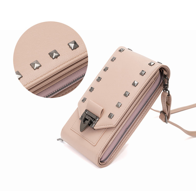 Rivet Design Axelväskor Mobiltelefon Handväska Enfärgad Crossbody-väskor Dam
