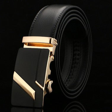 Men's Leather Two-Layer Business Korean Classic Suit Belt - Professional Durability