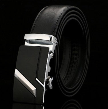 Men's Leather Two-Layer Business Korean Classic Suit Belt - Professional Durability