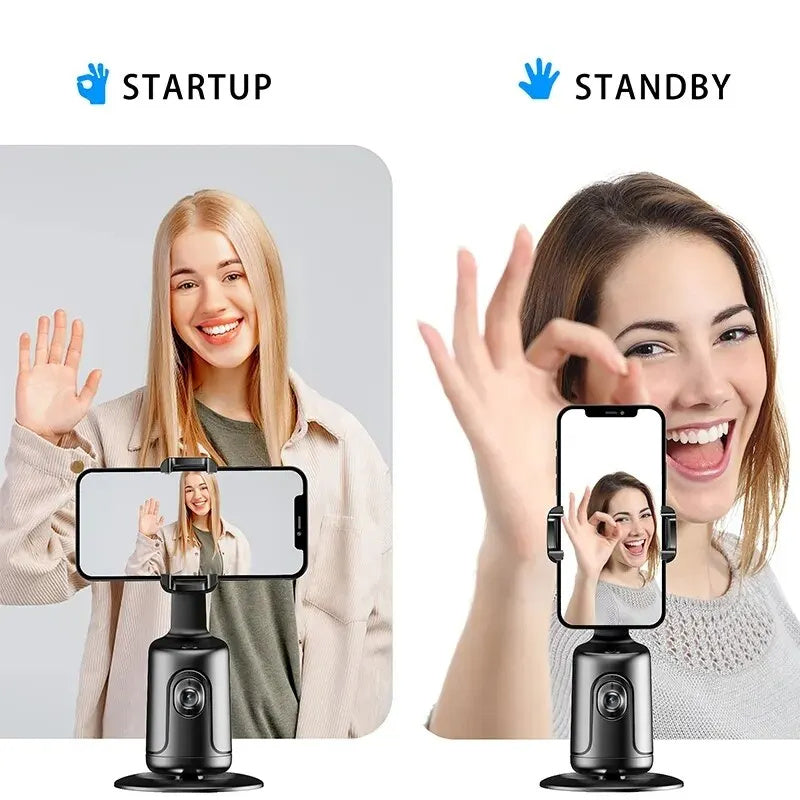 360 Auto Face Tracking Gimbal AI Smart Gimbal Face Tracking Auto Phone Hållare för Smartphone Video Vlog Live Stabilizer Tripod