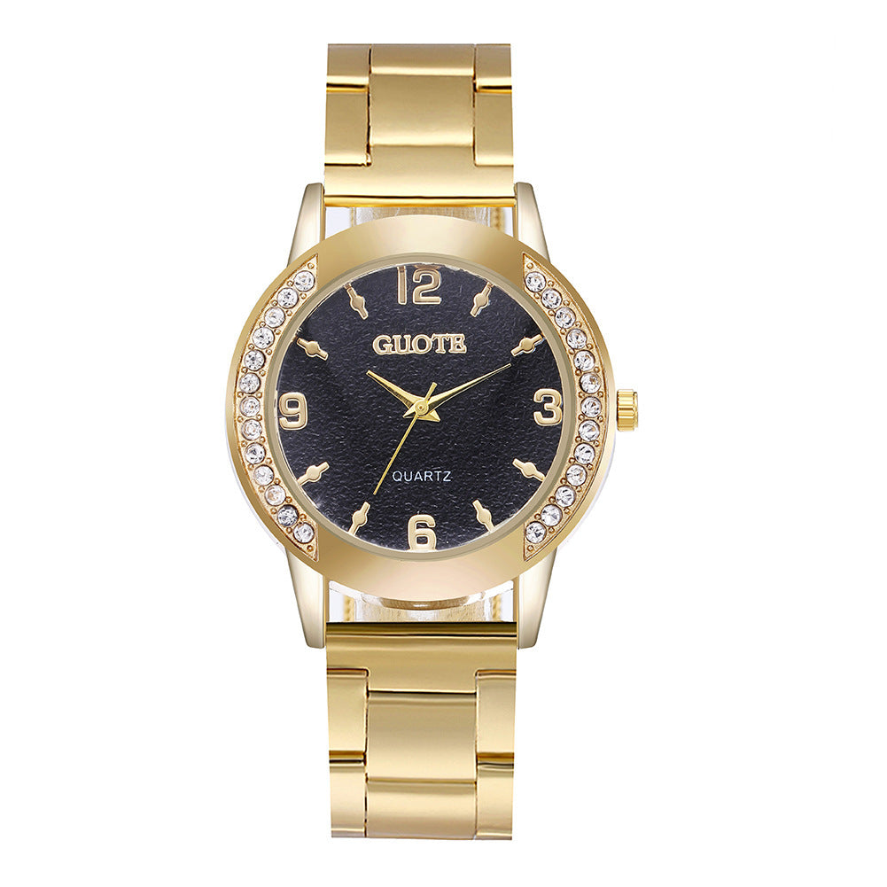 Women's Fashion Diamond Case Quartz Watch - Stylish Functional Elegant Luxurious Accurate Durable Must-Have Stunning