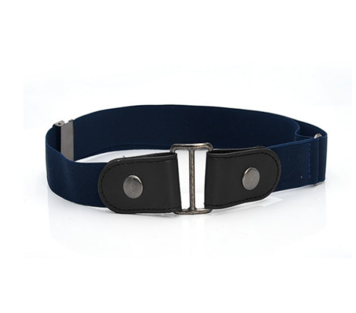 Men's Leather Slim Stretch Invisible Jeans Lazy Belt - Seamless Comfort