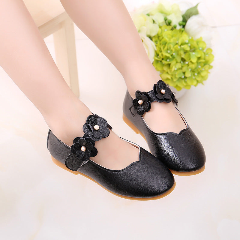 2021 Korean Girls Shoes Wholesale Children Shoes Shoes Shoes Flower Princess Baby Shoes on Behalf of Soybean