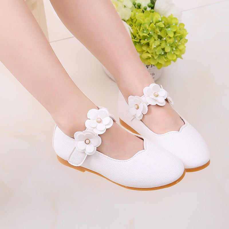 2021 Korean Girls Shoes Wholesale Children Shoes Shoes Shoes Flower Princess Baby Shoes on Behalf of Soybean